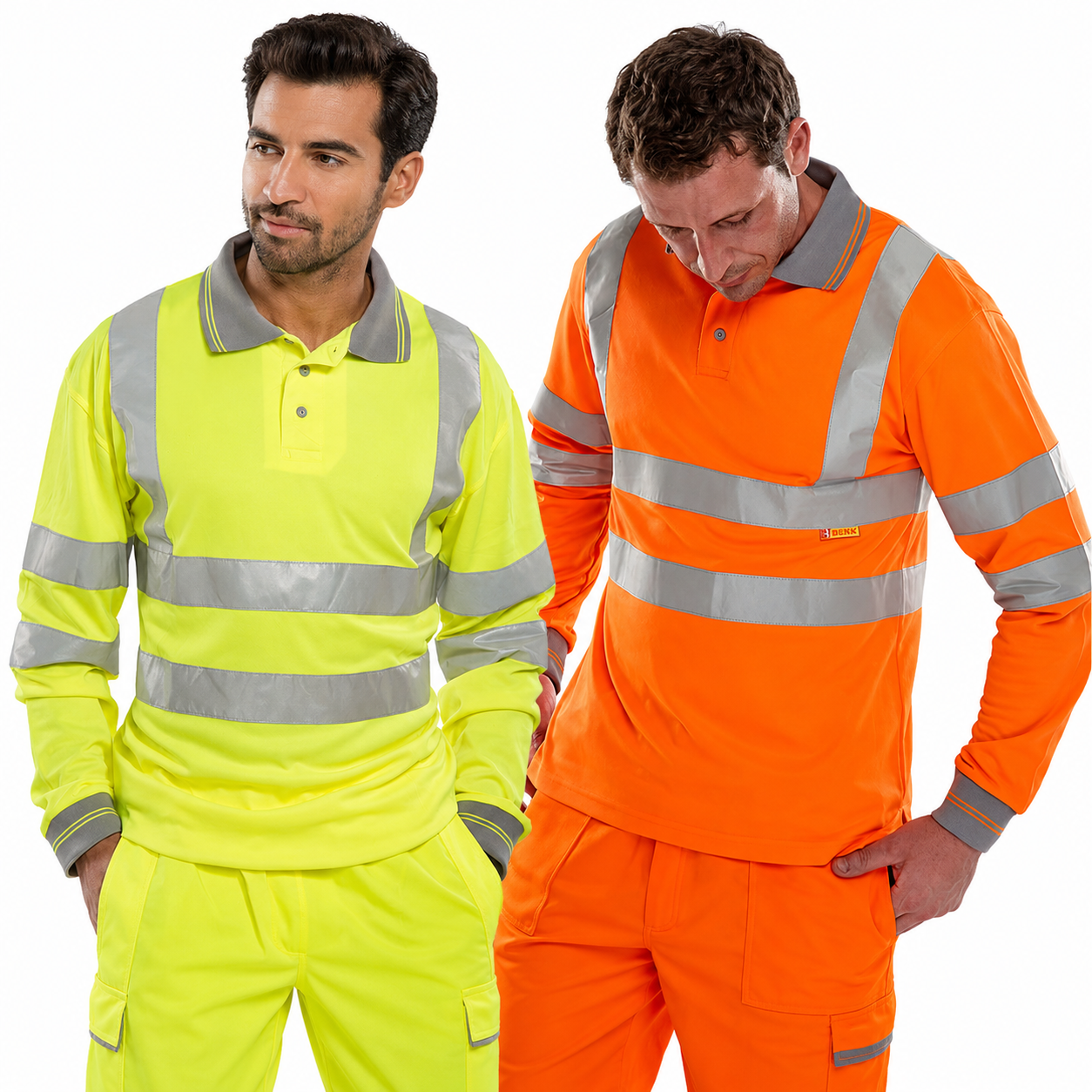 Beeswift BPKSLSEN Long Sleeve Hi Vis Polo Shirt Class 3 Reflective Safety Workwear Available in Saturn Yellow and Orange