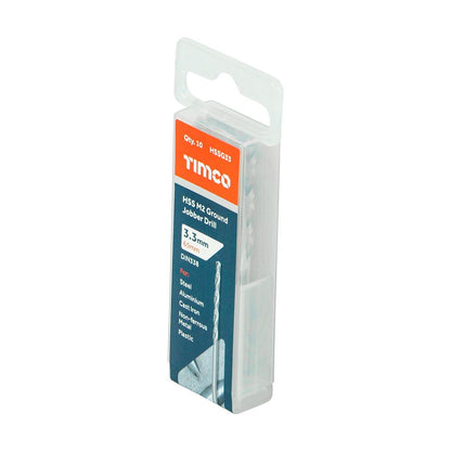 TIMCO HSS-G Jobber Drill Bit M2 3.3mm Pack 10