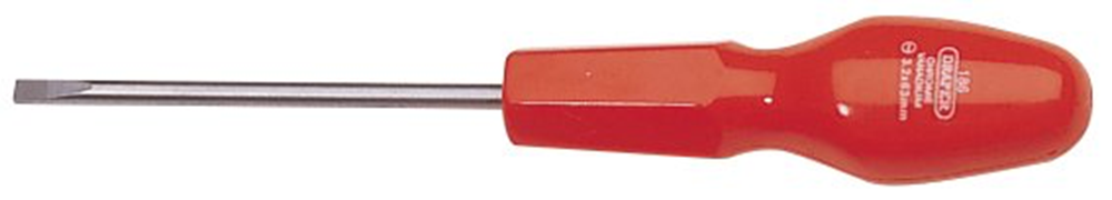 Draper 63X3 CAB.HANDLE S/DRIVER BULK 19498 Cabinet Pattern Plain Slot Screwdrivers (sold loose)