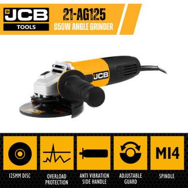 JCB 21-AG125 Electric Angle Grinder 850W 125mm 5in 240V M14 Disc Grinder Power Tool