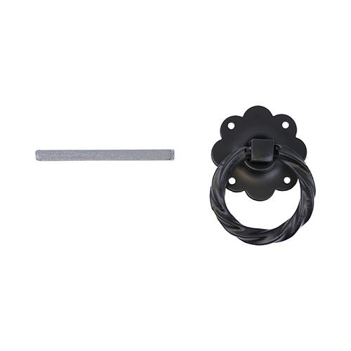 TIMCO Twisted Ring Gate Latch Black 6" Black Pack 1