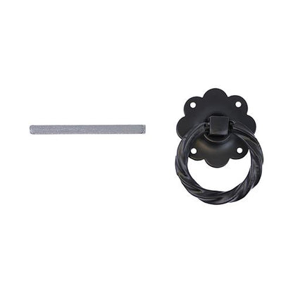 TIMCO Twisted Ring Gate Latch Black 6" Black Pack 1