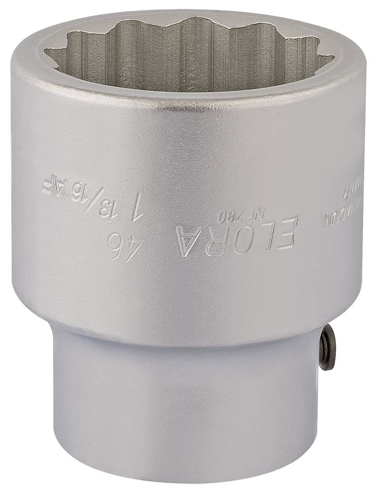 67476 Elora Elora Bi-Hexagon Socket, 1 Sq. Dr., 46mm 780-46 / 1.13/1 1 Sockets Professional Trade DIY Workshop Garage Use
