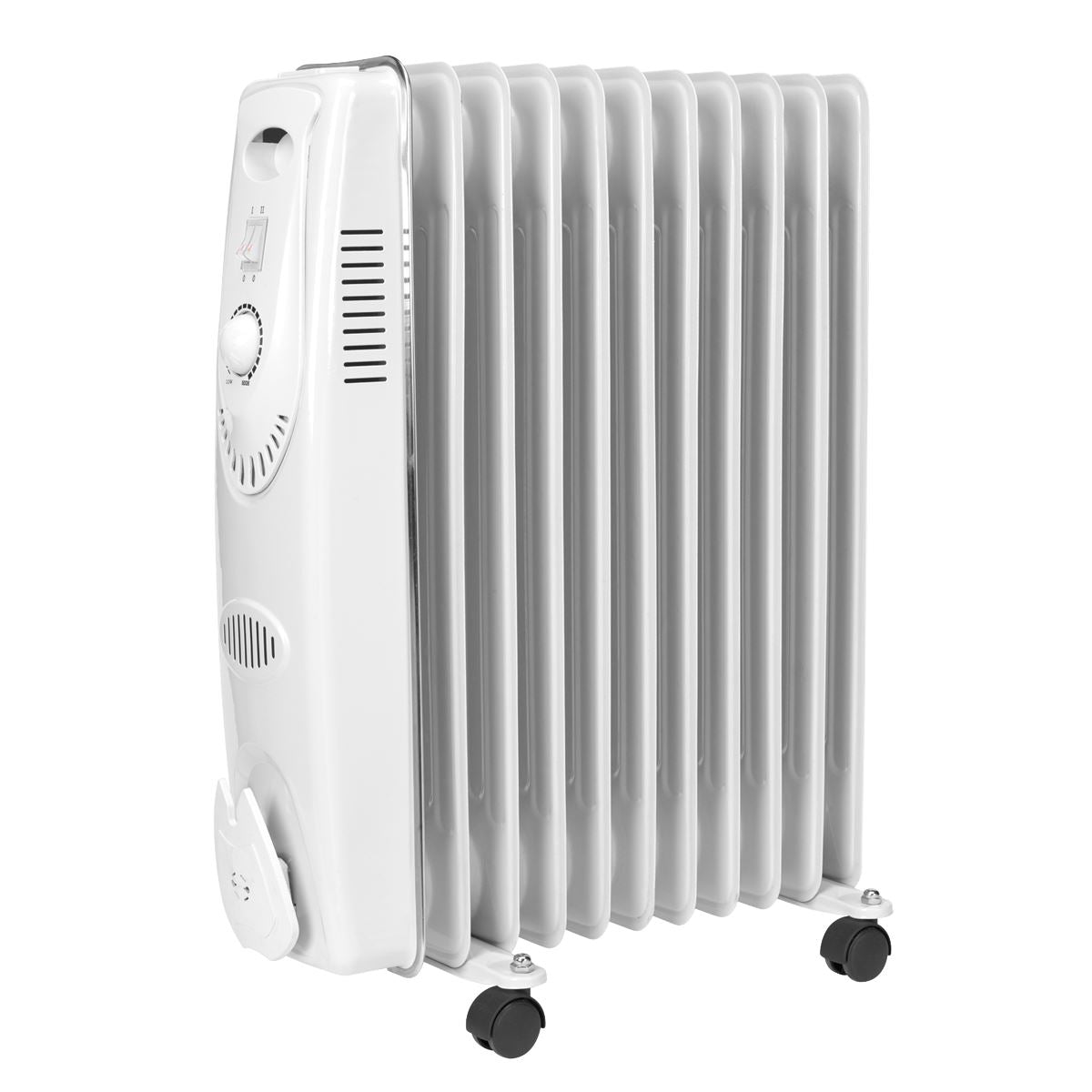 Sealey RD2500 11-Element Oil-Filled Radiator 2500W/230V | Thermostat, Tip-Over Switch | Oil filled radiator suitable for office, home, showroom and