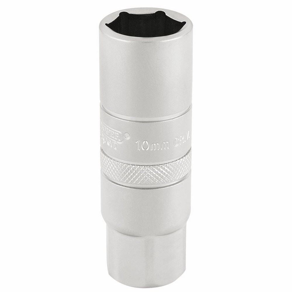 Draper 10MM SPARK PLUG SCKT 3/8D-PCKD 16775 3/8" Sq. Dr. Spark Plug Sockets (Micro Satin Chrome)