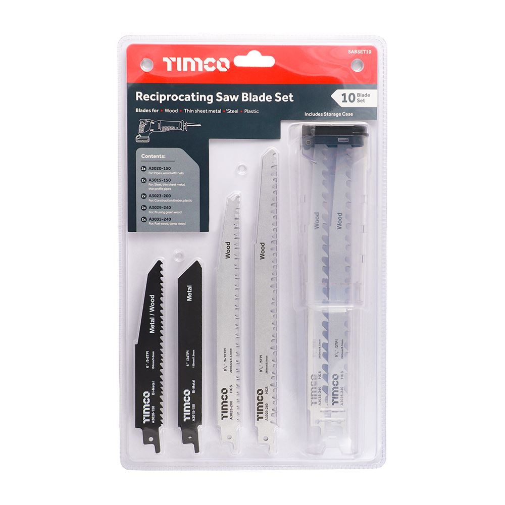 TIMCO Reciprocating Saw Set 10pcs Mixed Pack 10