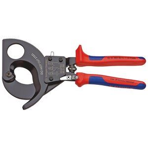 18557 KNIPEX KNIPEX 95 31 280 Ratchet Action Cable Cutter, 280mm Cable Cutters/Shears Professional Trade DIY Workshop Garage Use