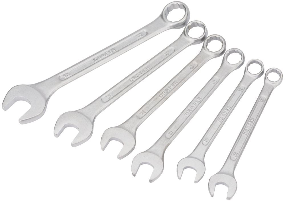 68479 Draper Redline Redline Metric Combination Spanner Set, 10 - 17mm (6 Piece) Socket Set Metric Spanners Professional Trade DIY Workshop Garage U