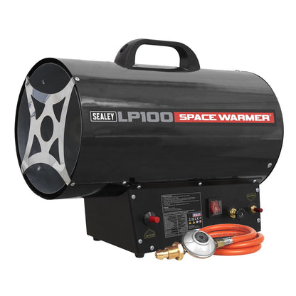 Sealey LP100 Space Warmer Propane Heater 61,000-102,000Btu/hr(18-30kW) | 230V | 61,000-102,000Btu/hr(18-30kW) variable output Propane Space Warmer.