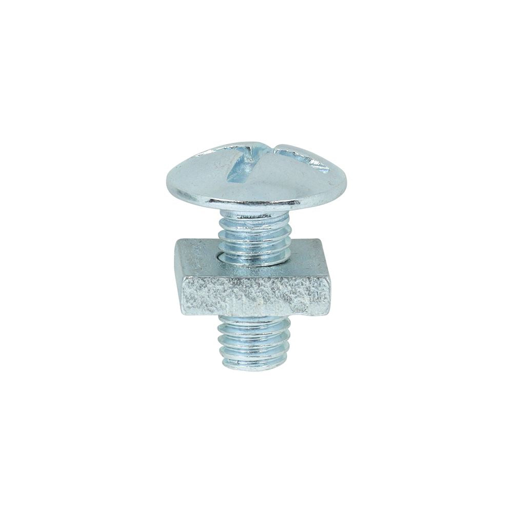 TIMCO Roofing Bolt & SQ Nut Zinc M5 x 12 Silver Pack 200