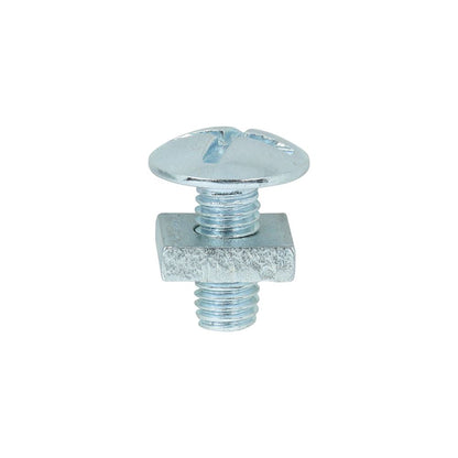 TIMCO Roofing Bolt & SQ Nut Zinc M5 x 12 Silver Pack 200
