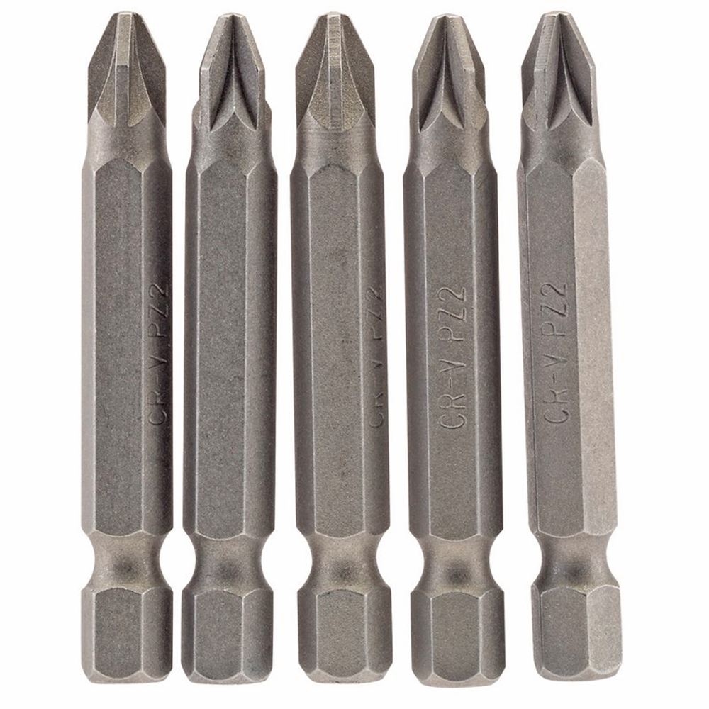 Draper 5PC 50MM NO2 PZ.S/D BIT 64283 1/4" Hex. PZ TYPE E Shank Insert Bits