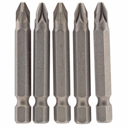 Draper 5PC 50MM NO2 PZ.S/D BIT 64283 1/4" Hex. PZ TYPE E Shank Insert Bits
