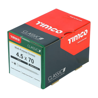 TIMCO Classic Screw PZ2 CSK ZYP 4.5 x 70 Gold Pack 200