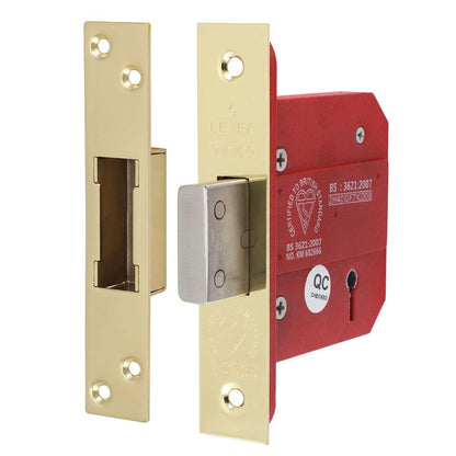 TIMCO 5 Lever BS Deadlock E. Brass 78mm Pack 1