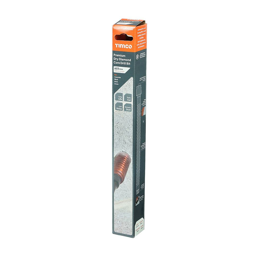 TIMCO Dry Diamond Core Bit 22 x 300mm Pack 1