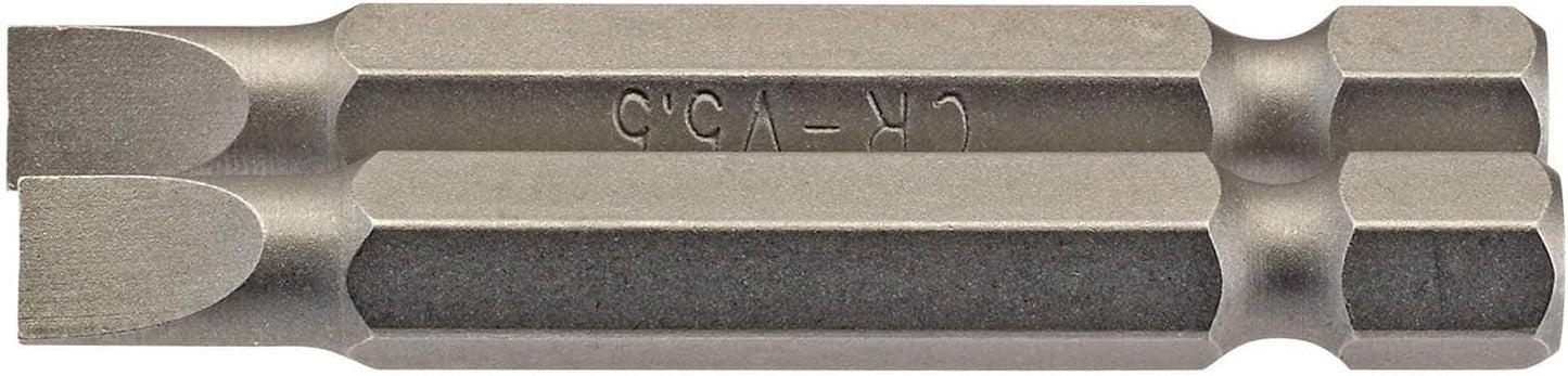 Draper 2PC 50MM 5.5MM P.SLOT.S/D BIT 64094 1/4" Hex. Plain Slot E Shank Insert Bits