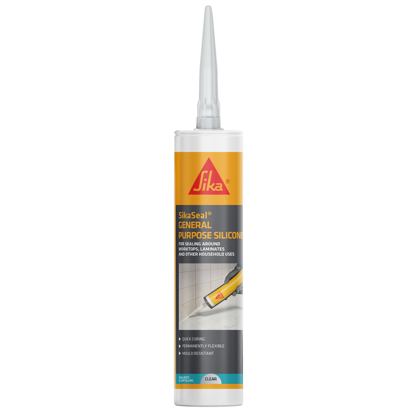 Sika General Purpose Silicone Sealant 310ml Waterproof Flexible Sealant for Kitchens Bathrooms Windows Doors Glazing and General Building Applications