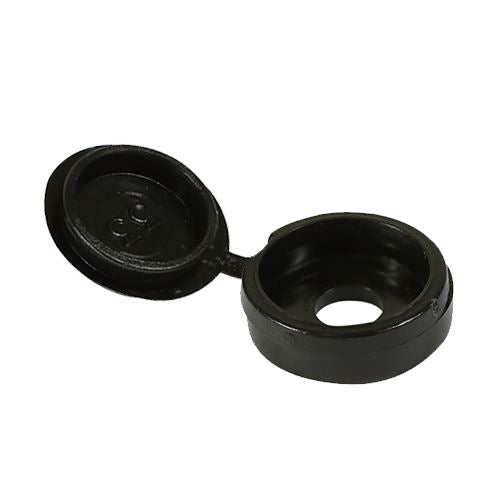 TIMCO Small Hinged Screw Cap - Black To fit 3.0 to 4.5 Screw Black Pack 100