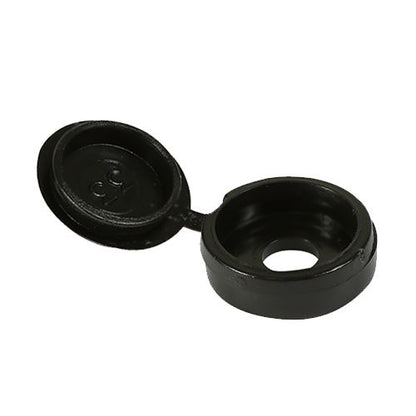 TIMCO Small Hinged Screw Cap - Black To fit 3.0 to 4.5 Screw Black Pack 100