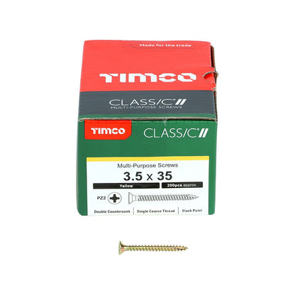 TIMCO Classic Screw PZ2 CSK ZYP 3.5 x 35 Gold Pack 200