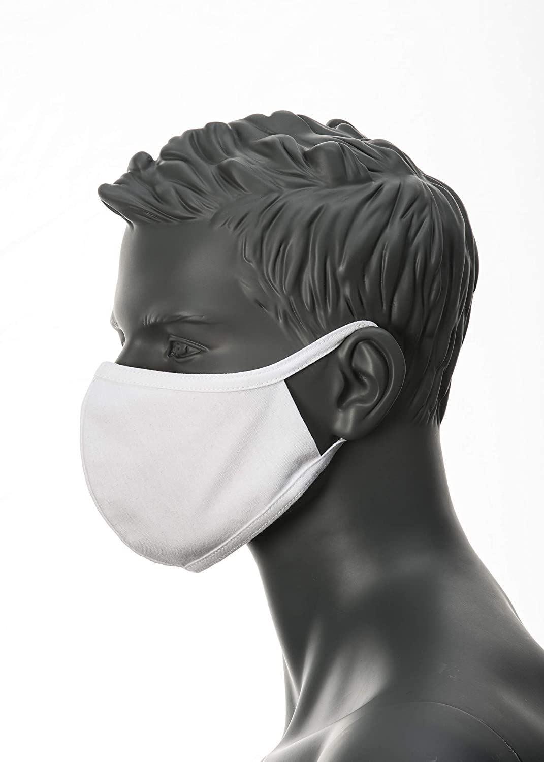 PORTWEST CV22 WHITE 2-Ply Anti-Microbial Fabric Face Mask Pack of 6