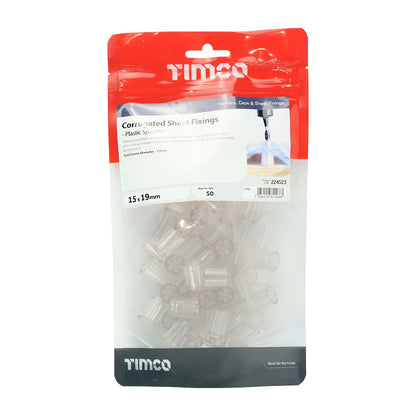TIMCO Spacers Clear 15.0 x 19 Pack 50