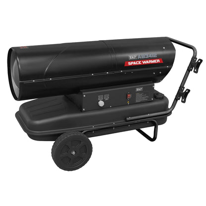 Sealey AB3412 Space Warmer Kerosene/Diesel Heater with Wheels 340,000Btu/hr | 340,000Btu/hr(100kW), 230V - 13A, Thermostat