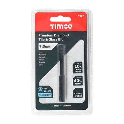 TIMCO Premium Diamond Tile&Glass Bit 7.0mm Pack 1