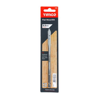 TIMCO Flat Wood Bit 8.0 x 152 Pack 1