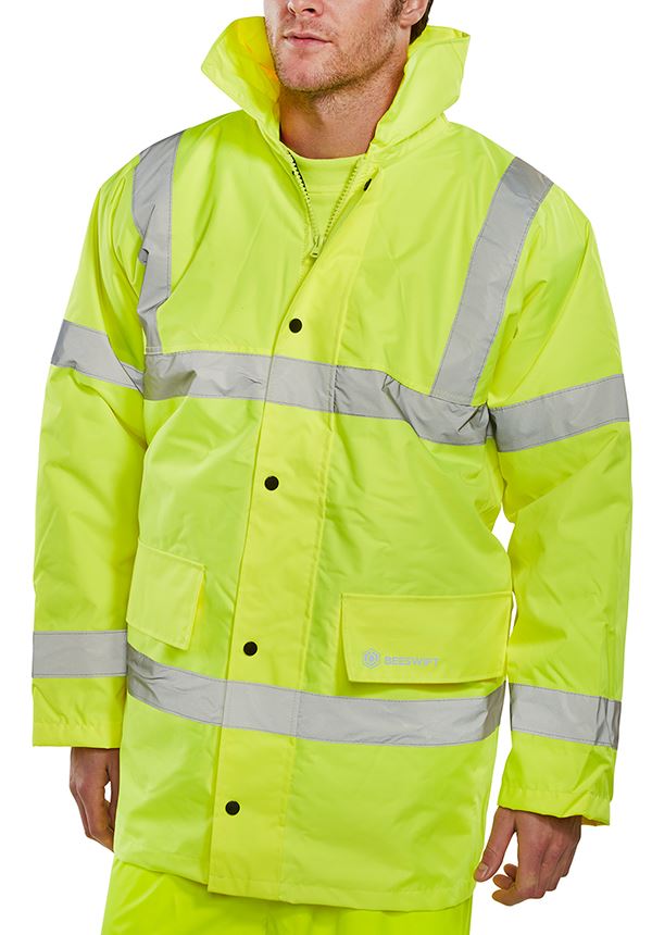 Beeswift Constructor Hi Vis Jacket Class 3 Waterproof Reflective Workwear