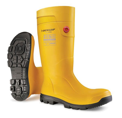 Dunlop Purofort Terrapro Full Safety Yellow Wellington Boots Steel Toe Work