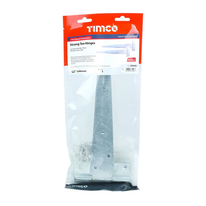 TIMCO Strong Tee Hinge Pair HDG 12" Pack 1