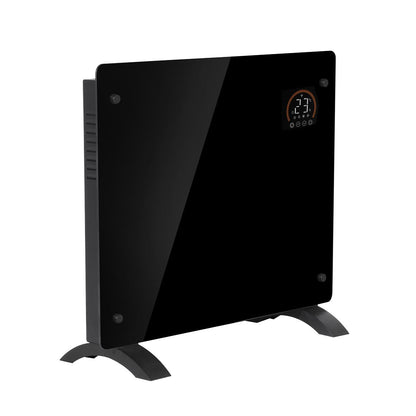 Baridi DH135 Electric Glass Panel Heater, 1000W, Wi-Fi Enabled, Black - DH135 | 230V 50Hz, Thermostat | Add the heater to either the TUYA or Smartlife