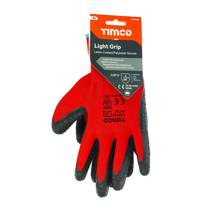 TIMCO Light Grip Glove Latex Crinkle X Large Pack 1