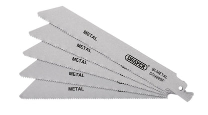 Draper RECIP SAW BLADE 5PCS - S922BF 43459 Bi-metal Reciprocating Saw Blades for Metal, 150mm (Pack of 5)