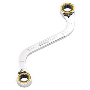 03943 Draper Expert Expert HI-TORQ Double Ring Ratchet S-Shape Spanner, 11 x 13mm Spanner/Wrench Ratchet Spanners 185mm Professional Trade DIY Work