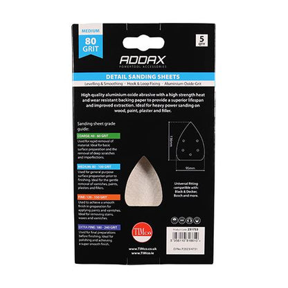 TIMCO Detail Sanding Pads P80 95 x 136mm Red Pack 5