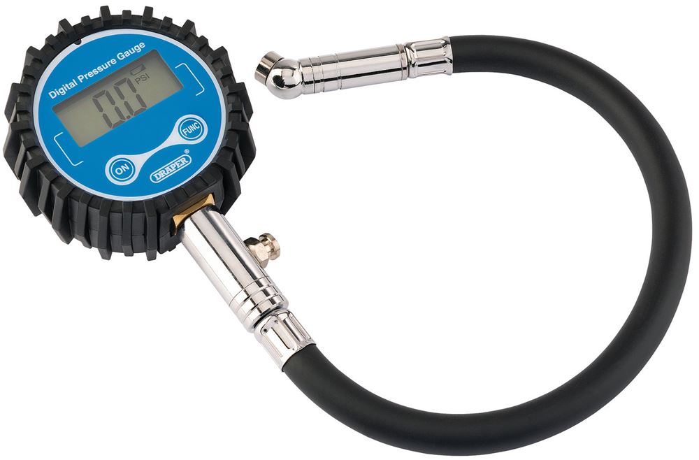 Draper TYRE GAUGE - LONG - DIGITAL 91362 Digital Tyre Pressure Gauge