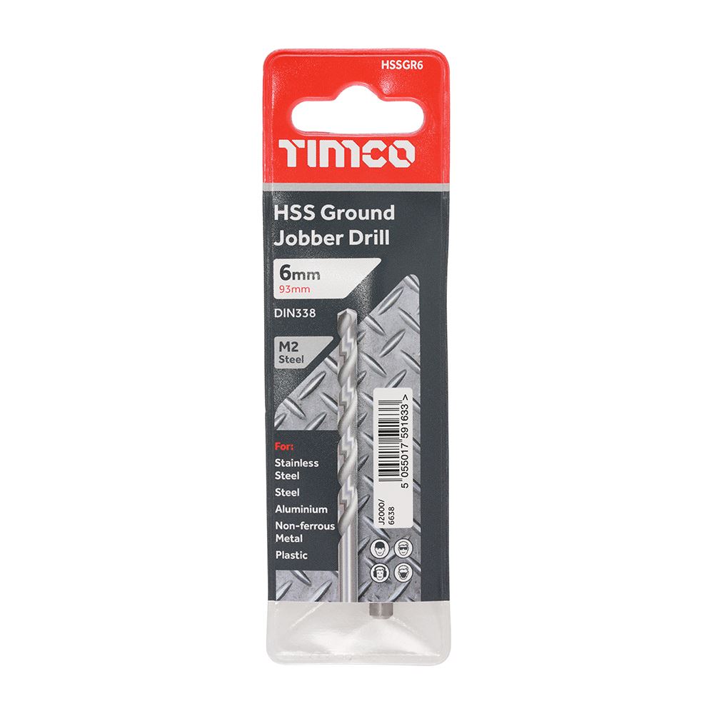 TIMCO HSS-G Jobber Drill Bit M2 6.0mm Pack 1