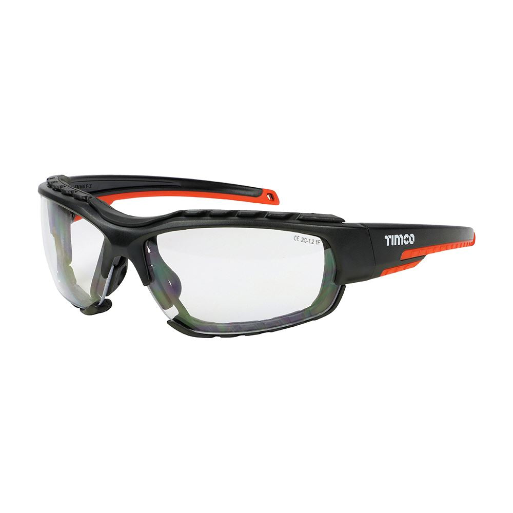 TIMCO Sport Safety Glasses FoamGuard One Size Clear Pack 1