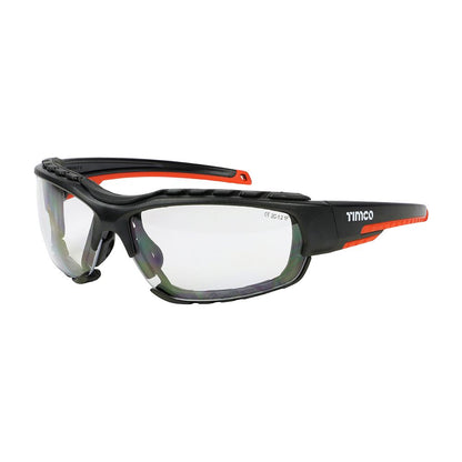 TIMCO Sport Safety Glasses FoamGuard One Size Clear Pack 1