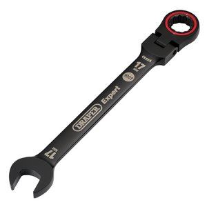 Draper 17MM FLEX HEAD RATCHET SPANNER 03924 HI-TORQÂ® Metric Flexible Head Ratchet Combination Spanners, Black