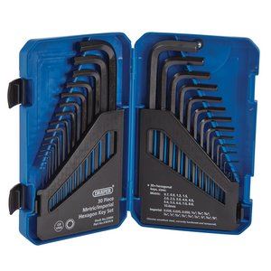 Draper HEX KEY SET & CASE 30 PC 33894 Metric/Imperial Combined Long Pattern Hexagon Key Set (30 Piece)
