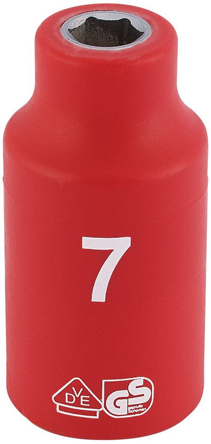 Draper 7MM VDE 3/8 INSUL. SOCKET 31500 31500 Metric VDE Sockets, 3/8" Sq. Dr.