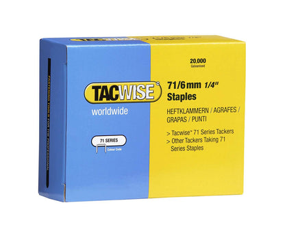 Tacwise 0367 Type 71 6 mm Type 71 Staples Galvanised Pack of 20000 for Nail Staple Guns Trade Fixing