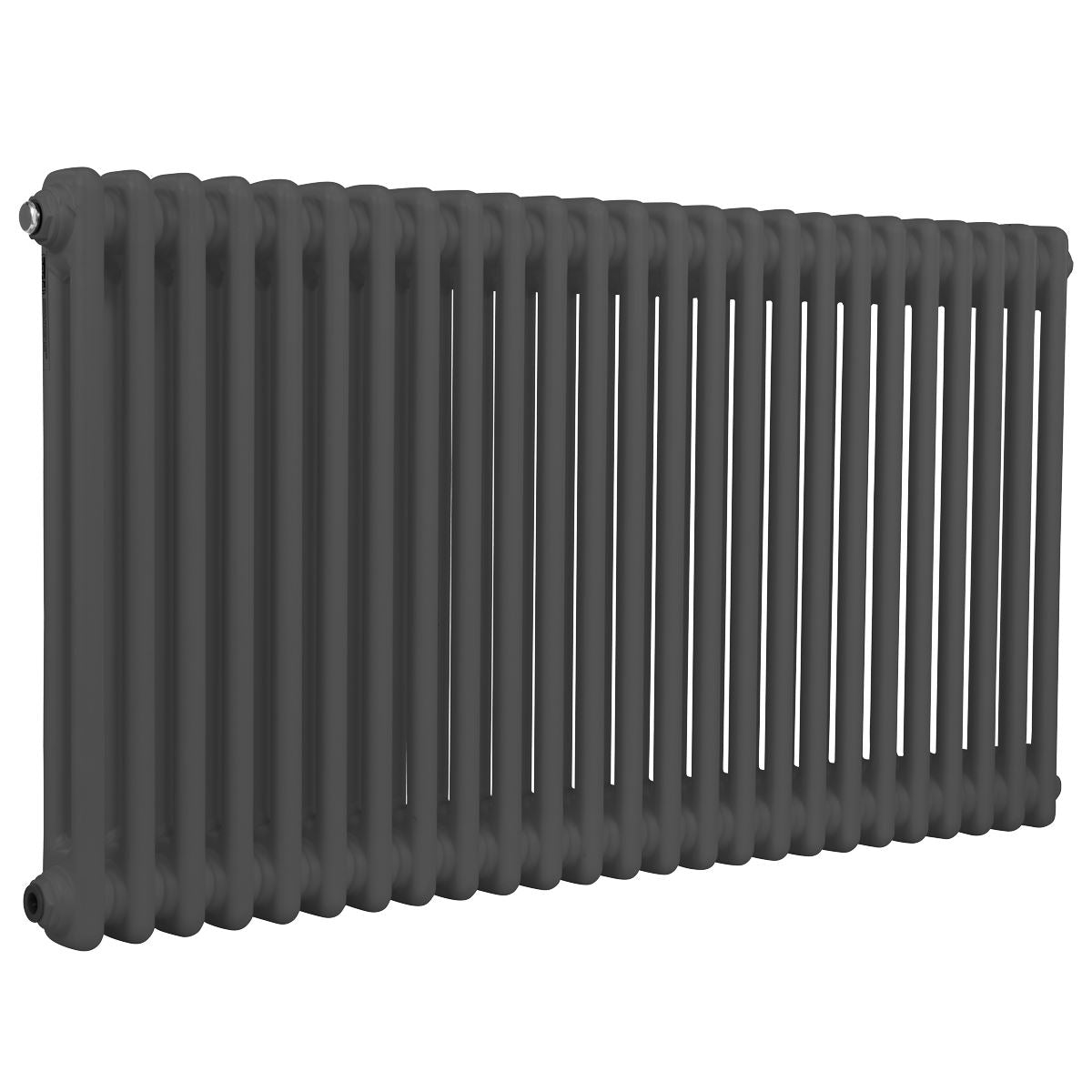 Baridi DH360 Horizontal Traditional 2 Column Radiator 600 x 1147mm - Anthracite | Steel | Horizontal traditional two column radiator delivers a BTU