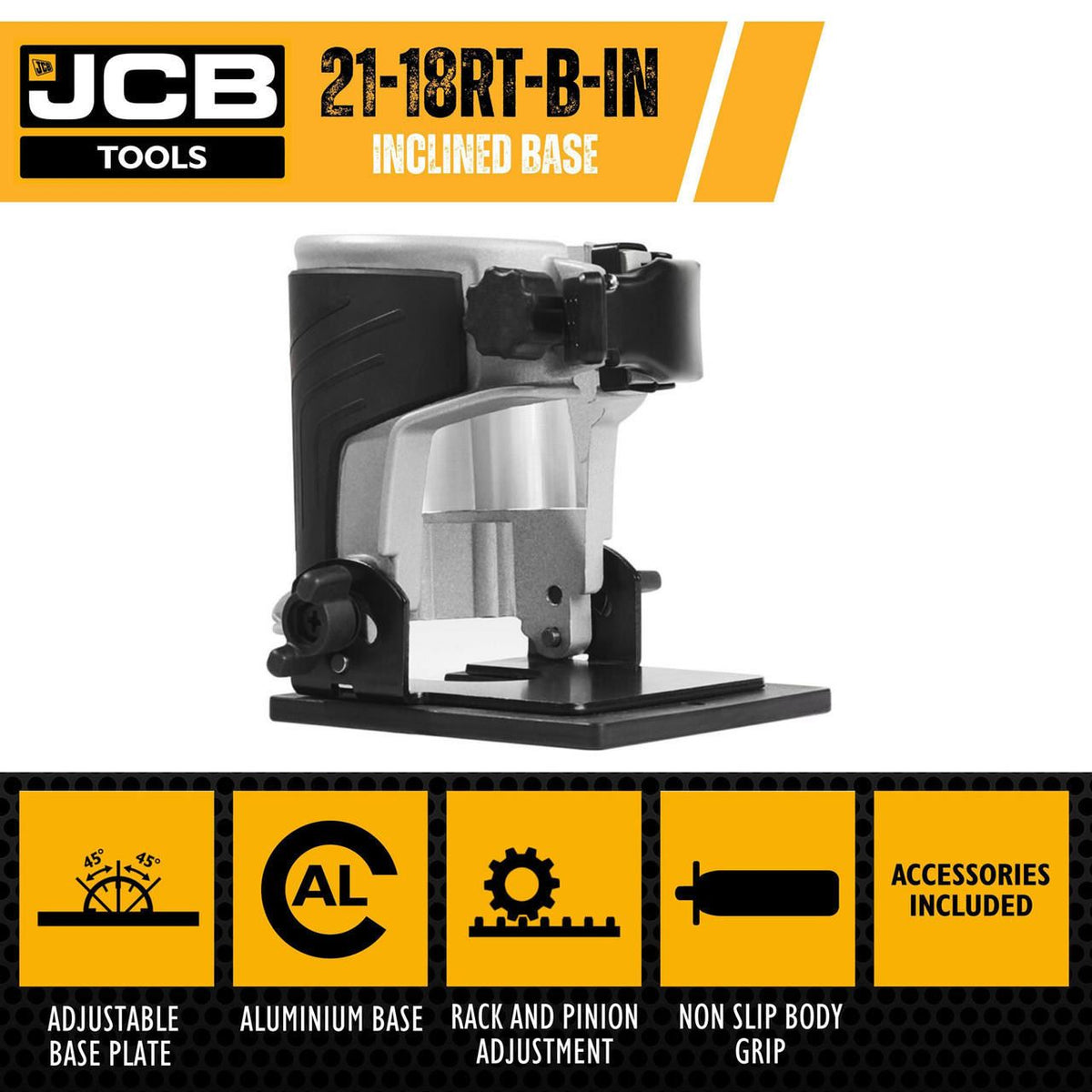 JCB 21-18RT-B-IN Router Base Inclined Base 30 to +45 Degree Brushless Router Router Base Accessory Woodworking