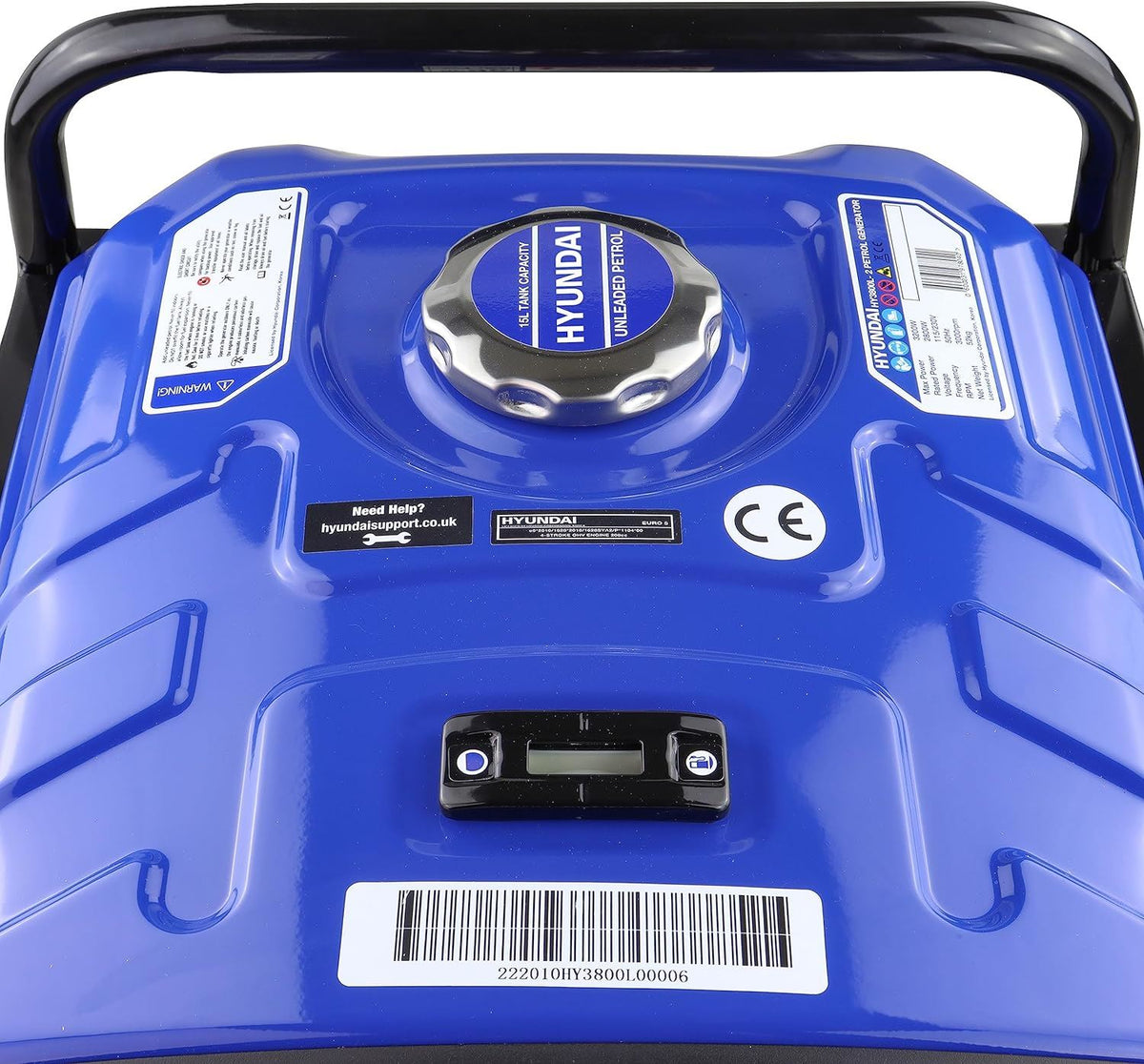 Hyundai HY3800L-2 Petrol Generator 3.2kW 4kVA Recoil Start Portable Site Power Backup Power Portable Backup Site Power