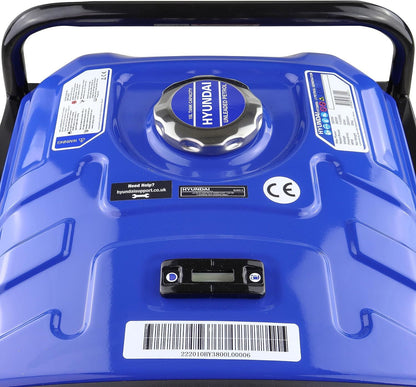 Hyundai HY3800L-2 Petrol Generator 3.2kW 4kVA Recoil Start Portable Site Power Backup Power Portable Backup Site Power